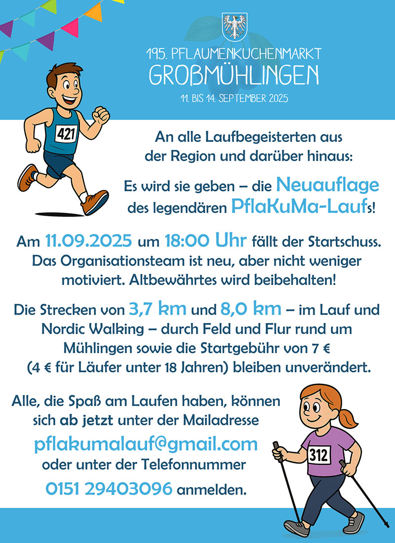 PflaKuMa-Lauf Ankündigung